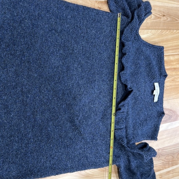 Loft Cold Shoulder Ruffle Fuzzy Sweater - Picture 6 of 6